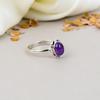 Кольцо из стерлингового серебра 925 пробы с аметистом овальной формы, фиолетовым драгоценным камнем для женщин