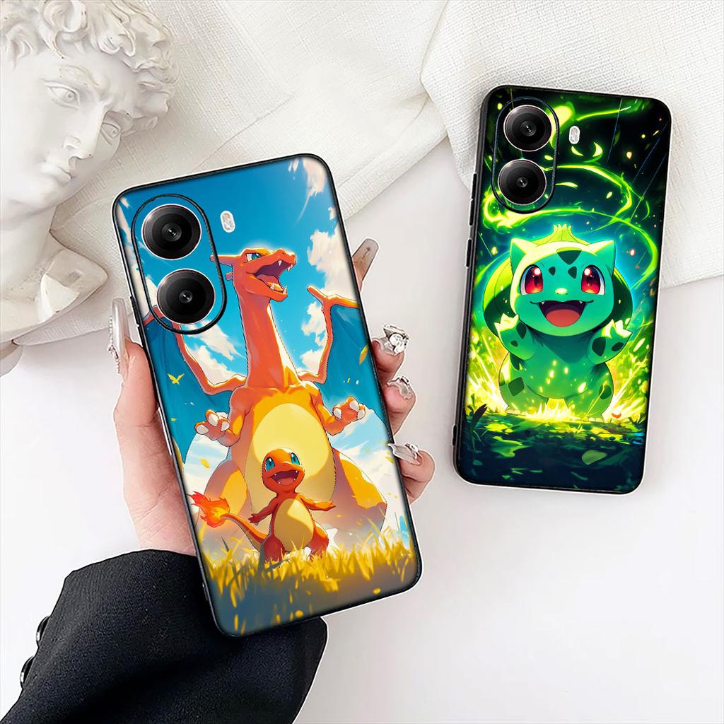 Charmander P-Pikachus Bulbasaur P-Pokemons for Apple iPhone 12 13 Mini XS 11 Pro Max 7 8 Plus XR SE 2022 SE3 + 8+ Phone Case