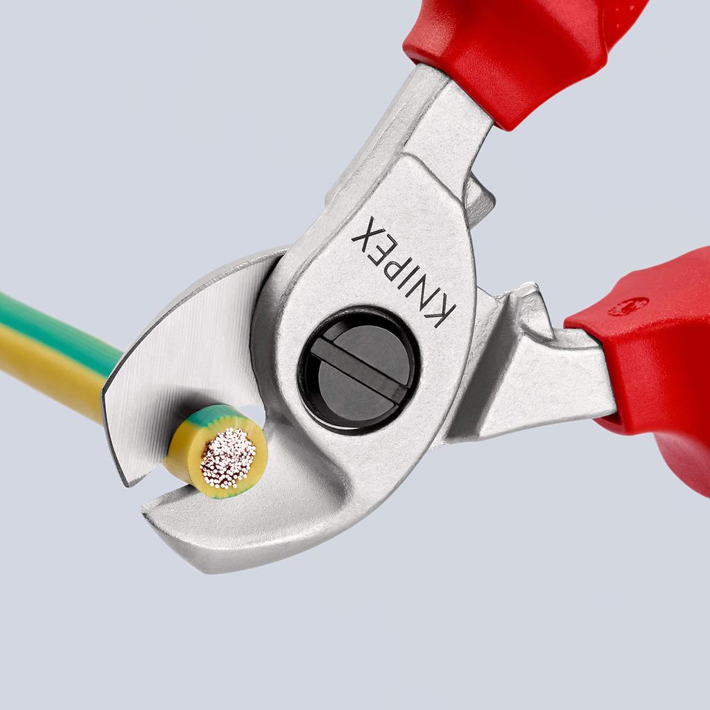 KNIPEX Кусачки для кабеля Изолированные кусачки для кабеля с защитой от падения 9516-165TBK, (черный) 9516-165TBK