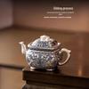 Chaxun Gilded Silver Taotie Handle Teapot
