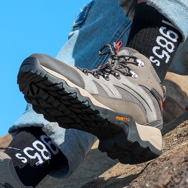 Зимние водонепроницаемые мужские ботинки на платформе, кожаные защитные рабочие мужские спортивные туфли, брендовые дизайнерские резиновые походные ботильоны на шнуровке, мужские