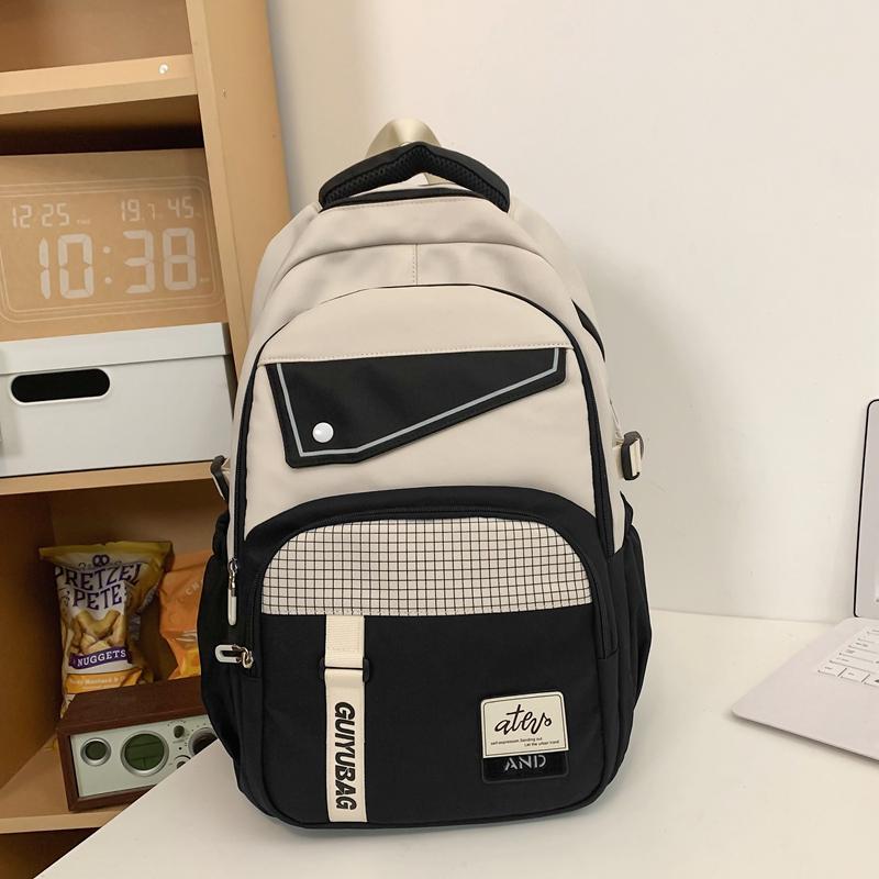 Цветной блок школьный рюкзак для школьников большой емкости рюкзак для пар женский рюкзак мужской дорожный рюкзак