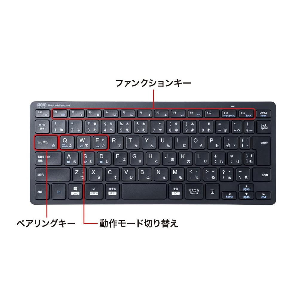 Sanwa Supply Keyboard Bluetooth Slim Design Antibacterial Scissor Pantograph Black SKB-BT36BK