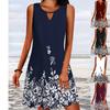 Summer Women's Skirt Loose Print Long Sleeve Design Sense Floral Sleeveless Dress