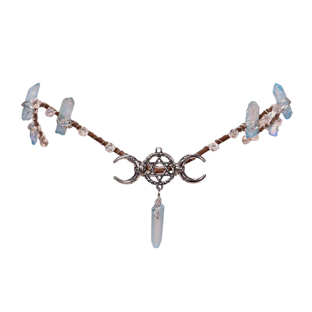 Готический хрустальный обруч для ведьмы на вечеринку, обруч для волос, хрустальный костюм для ролевых игр на Хэллоуин, головной убор для выпускного вечера, вечеринки в прямом эфире