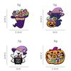 Halloween Ghost Metal Brooches Lapel Pins Candy Wizard Cat Hat Pumpkin Ghost Magic Cartoon Badge Horror Jewelry Friends Gift