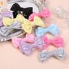 RAINBOW BOWS 2Pcs Yarn Bow Hair Clip Solid Crstal Bowknot Hairgripes for Girls Elegant Womens Boutique Hair Accessories
