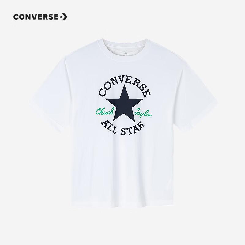 Converse Летняя унисекс свободная повседневная футболка с круглым вырезом для детей 2024