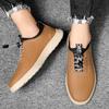 Fashion Male Comfortable Outdoor Hiking Shoe 2024 Elastic Band Mens Sneakers All-match Men Casual Shoes Genuine Leather Driving Shoes