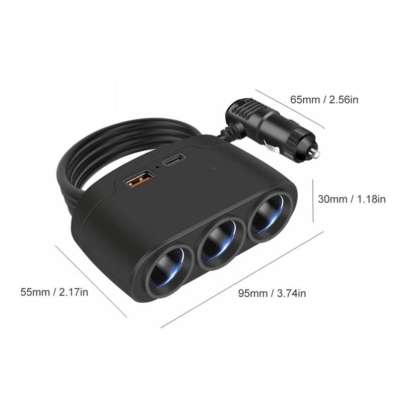 5 Port 120W Car Charger Adapter 12V 24V Socket Dual USB LED Phone Fast Charger For iPhone iPad GPS Dashcam Auto Charger Splitter
