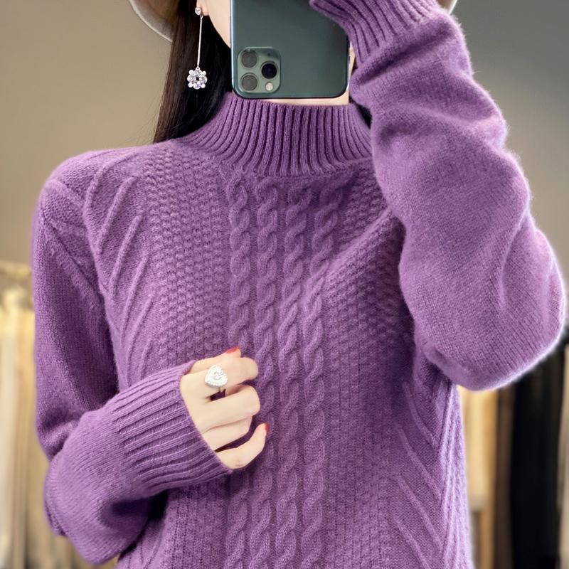 Женский кашемировый свитер Qinghe кашемир 30% кашемир 70% шерсть теплый и модный универсальный осенне-зимний