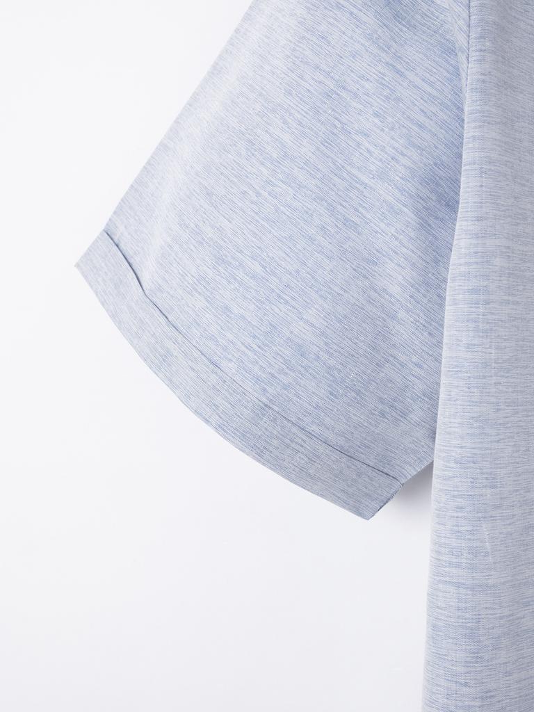 Летние мужские рубашки, окрашенные в стиле ретро, ​​с коротким рукавом, топ со стоячим вырезом, повседневная рубашка на пуговицах