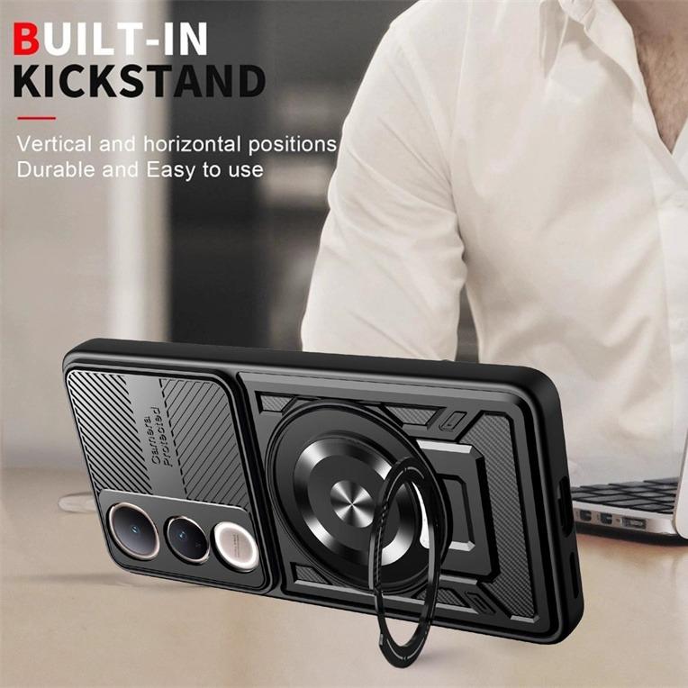 Противоударный бронированный чехол для Vivo V50 Lite 5G V50e Защитная крышка Держатель-кольцо Подставка Ударопрочный Capa Shell Fundas