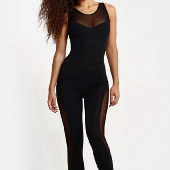 Спортивный костюм для тренировок, популярная черная женская спортивная одежда с открытой спиной, спортивная одежда с открытыми плечами, женский комбинезон для йоги