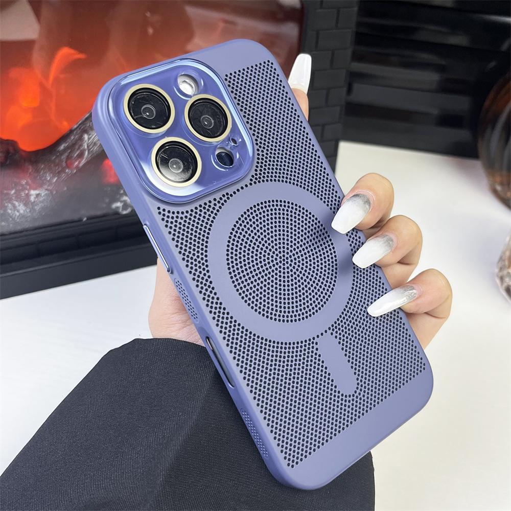 Теплоотводящий чехол из поликарбоната с магнитным покрытием для iPhone 16 15 14 13 12 11 Pro Max Luxury для беспроводной зарядки Magsafe