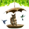 Кормушка для колибри с зонтиком Белка/кошка/собака держит зонтик Кормушка для птиц Металлическая колибри