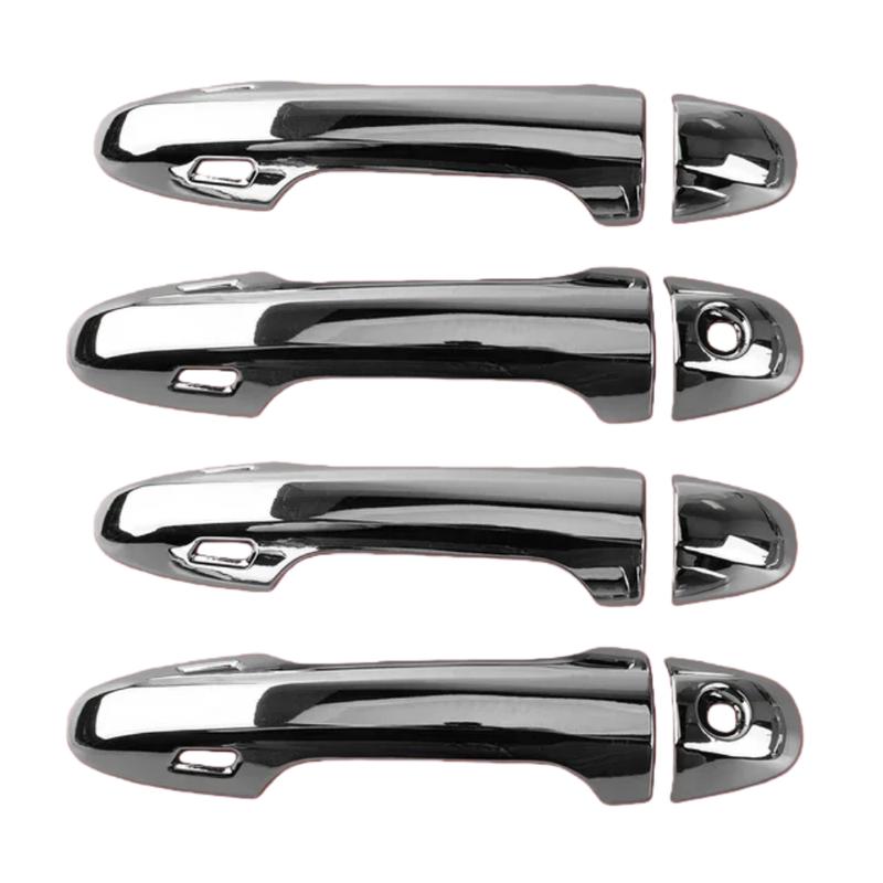 Door Handle Cover For Toyota Tacoma 2016-2018 Trim Set with Smart Keyhole Fit Silver Chrome ABS