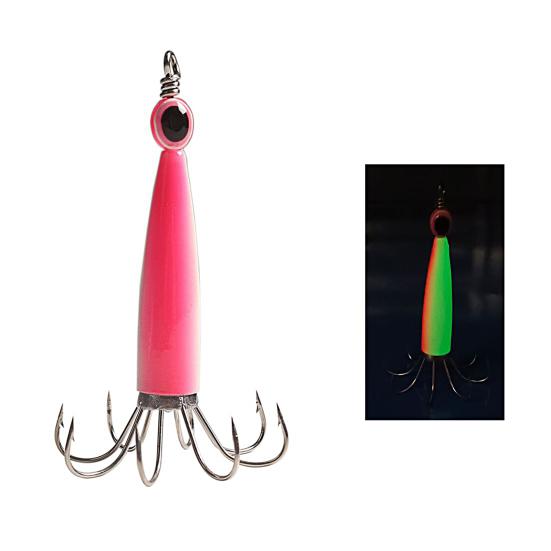 Крючок для джиг-кальмара, сильное проникновение, привлечение рыбы, компактный светящийся рукав каракатицы, джиг-крючок для осьминога, крючок для кальмара, аксессуары для рыбалки