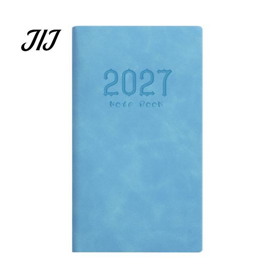 2027 Pocket Planner A6 Weekly Planner, 365 Day English Schedule Notebook Gift for Students Professionals with Ribbon Bookmark, Portable Efficiency