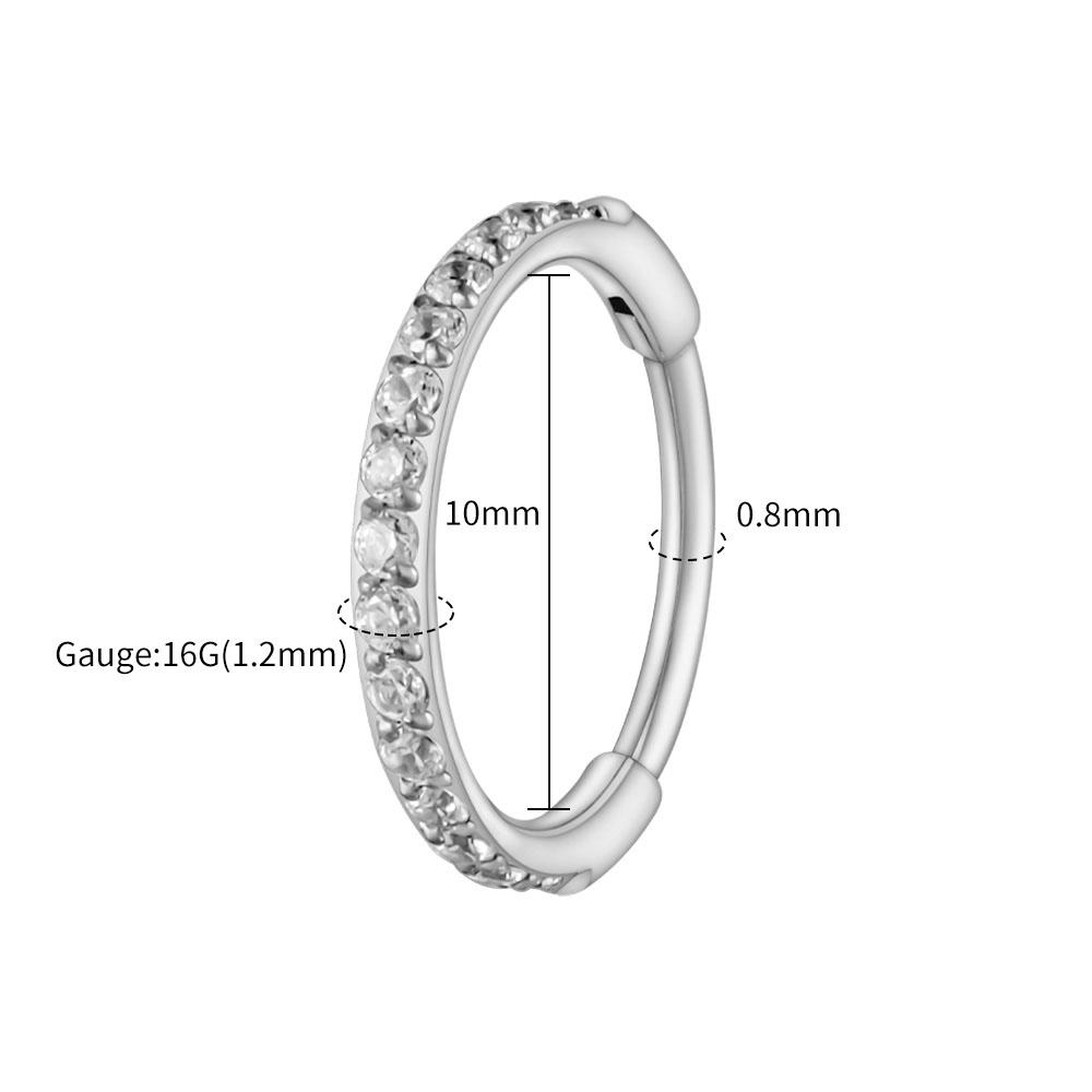 Правая серьга-кольцо Huggie из титана ASTM F136, тонкая, 16G, с фианитом, для хряща, завитка, мочки уха, шарнирная серьга, пирсинг, украшение для тела