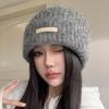 Thickened Beanies Hat Korean Style Pullover Hat Letter Chic Knitted Hat  Outdoor