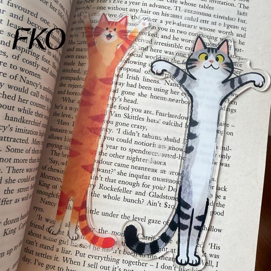 Закладка для книг с дизайном кошки, 5 шт., акриловая длинная закладка, закладка для чтения для женщин и водонепроницаемая для мужчин, декоративная закладка-котенок, подарки для читателей, любителей книг
