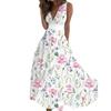 GMXIA Женская мода, повседневные платья с цветочным принтом и сексуальной привлекательностью, весенне-летние платья без рукавов с v-образным вырезом и высокой талией