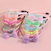 6/12pcs Glitter Hair Bows Headbands for Girls Kids Girls Plastic Teeth Hairbands Sparkly Bows Headband Children Hair Aceessories
