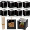 20pcs Black Treat Boxes with Transparent Window and Hole Paper Gift Box Square Gift Packing Box for Party Wedding Thanksgiving New Year's Dates
