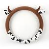 Cow Car Steering Wheel Cover with Horns Ears Anti Slip Sweat Absorption Comfortable 15 Inch Universal Women Auto Steering Wheel Protector Car