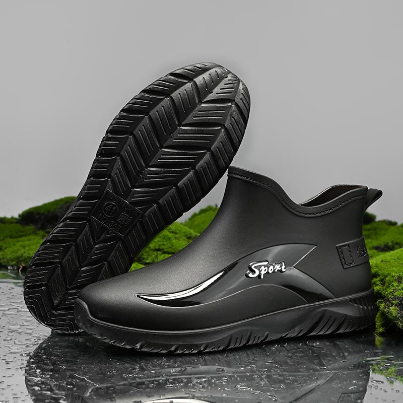 Men Work Chef Shoes Waterproof Oil-proof Kitchen Work Cook Boots Non-slip Ankle Rain Boots Man Hotel Restaurant Safety Footwear