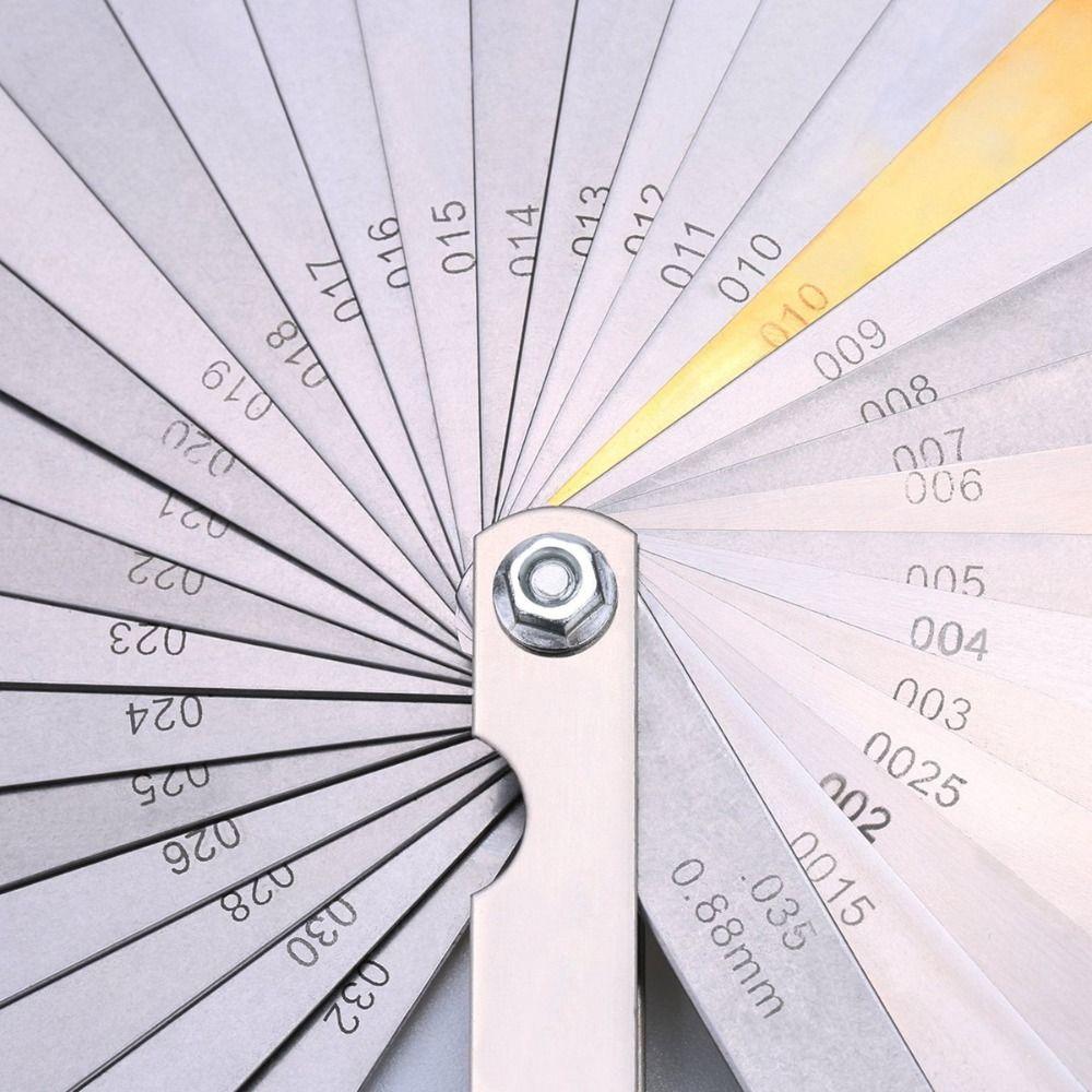 Щуп для измерения толщины 0,04–0,88 мм, 32 лезвия, метрический щуп для заполнения зазоров, щуп для гитарного грифа