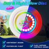 Ультраяркий летающий диск, светящийся летающий диск - 12 интеллектуальных световых программ, перезаряжаемый и ударопрочный (Идеально для ночных игр, вечеринок в саду,)