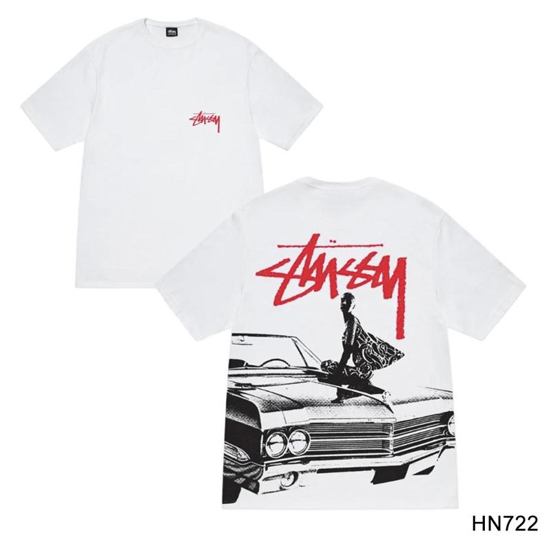 Stussy Летняя новая футболка из высококачественного хлопка с круглым вырезом для мужчин и женщин 2025 года, классический логотип с новым рисунком, парная футболка