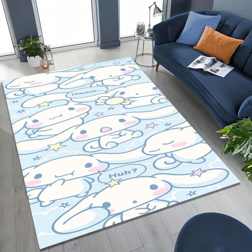 2026 New Cute Cinnamoroll Pompompurin Sanrio Cartoon Rug for Bedroom Living Room Sofa Home Doormat Decor, Kid Non-slip Floor Mat