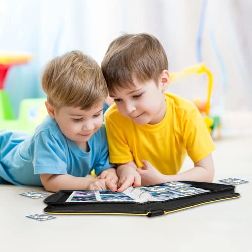 CIUTEK Card File, Large Capacity Card Case with 8 Pockets, Holds 400 Cards, PU Leather Cover, Star Card Collection, Game Storage Bag, Card Binder Styl