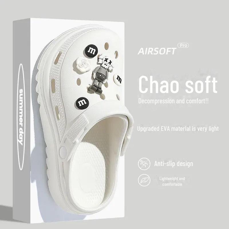 High-Value Women's Thick Bottom Non-Slip Summer Beach Crocs – Popular Online Celebrity Style