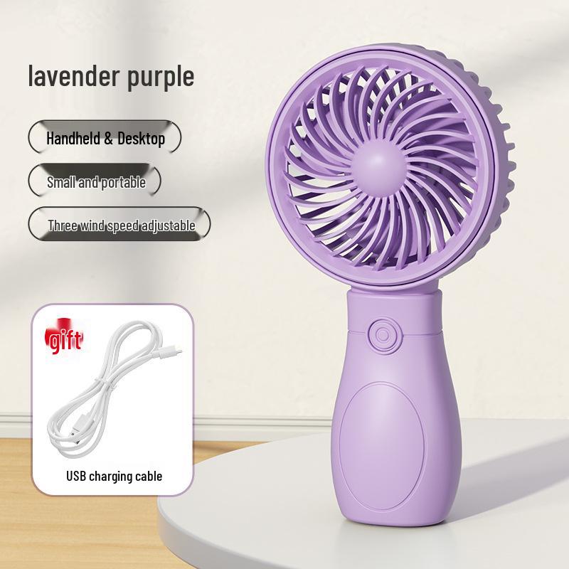 Portable Mini USB Rechargeable Handheld Fan with Desktop Stand - Student Gift