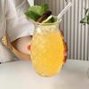 High Borosilicate Glass Creative Water Cup Juice Milk Tea Glass Bar Bartending Pineapple Cup Straw