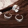 Ретро Серебряная Луна Солнце Бабочка Открытие Регулировка Праздничная одежда Универсальный набор ювелирных колец