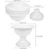 Yardwe 4pcs White Urn Planter Plastic Pedestal Flower Vases Plant Pot Grecian Plants Pot Roman Flower Pot for Yard Garden Porch Front Door