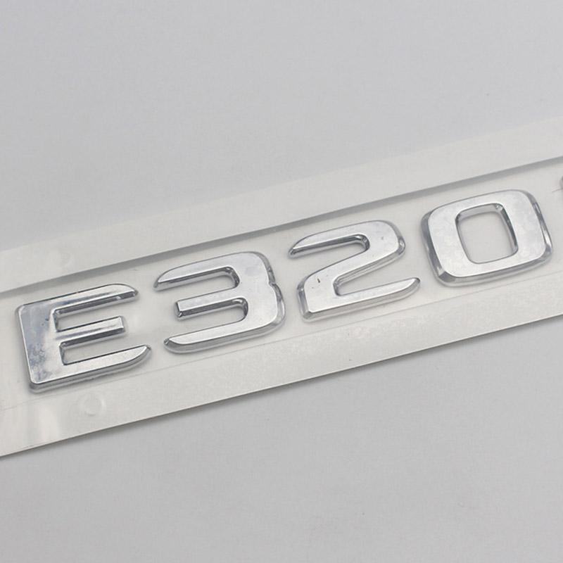 3D ABS Chrome Logo E200 E300 E320 E220 Emblem Letters Sticker Car Trunk Badge For E Class 220 200 300 W212 W213 Accessories