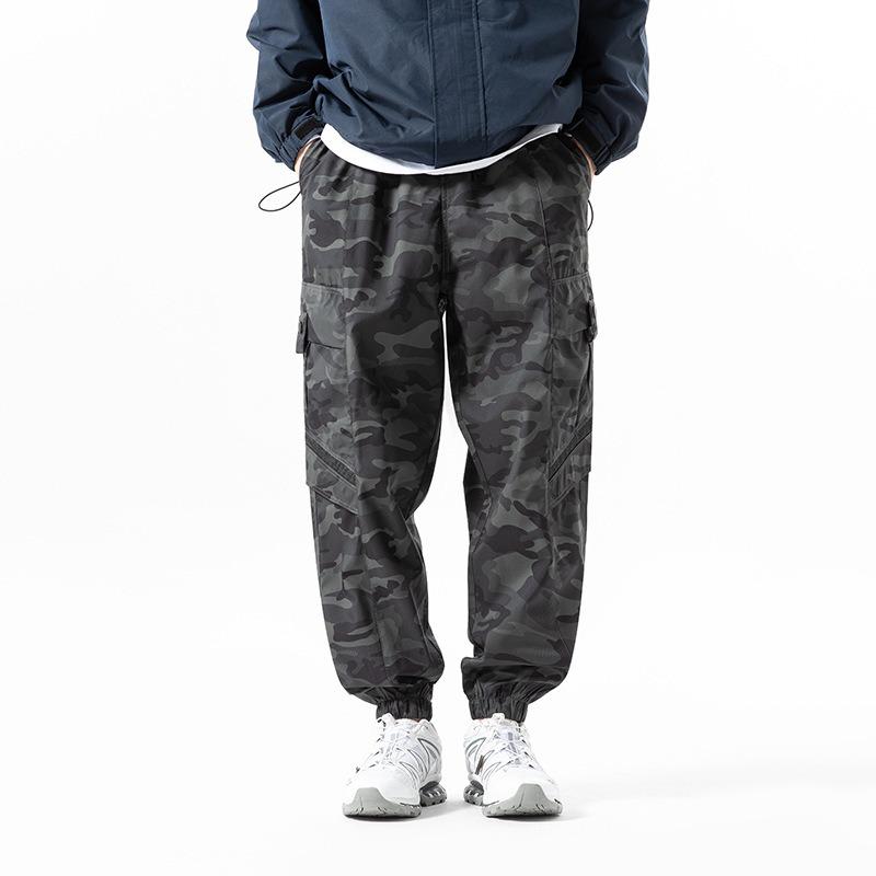 Уличный водонепроницаемый мягкий чехол функциональная зарядка повседневные брюки мужские брюки модный камуфляж свободные завязанные щиколотки дышащие весна и осень