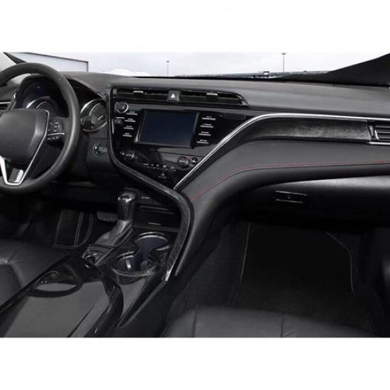 Steering Wheel Button Cover Trim 3* For Toyota Camry 2018-2023 Black Wood Grain