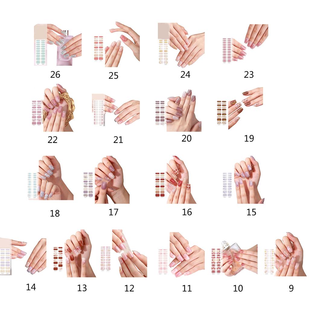2 шт. полуотвержденных гелевых полосок для ногтей для женщин, гелевые наклейки для ногтей, долговечные гелевые обертывания для ногтей с мягким глянцевым гелевым покрытием