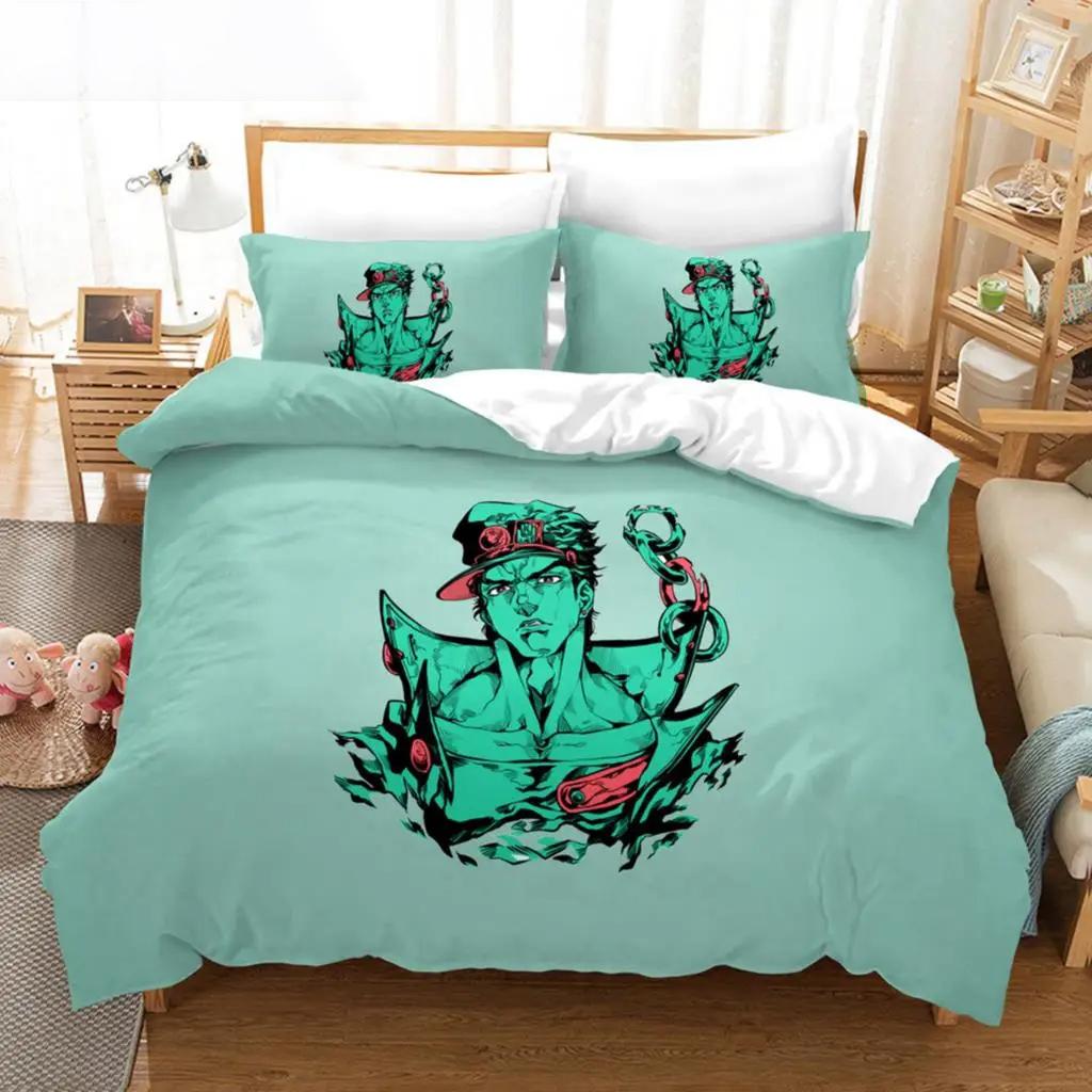 Аниме JoJo Bizarre Adventure Jotaro Kujo Комплект постельного белья для мальчиков и девочек Twin Queen Size Пододеяльник Наволочка Кровать для детей и взрослых