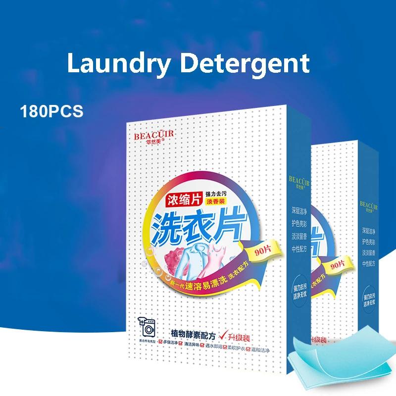 90Pcs Volume Laundry Soap New Formula Laundry Detergent Sheet Nano Concentrated Wash Powder For Washing Machine Cleaner Cleaning