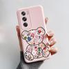 Чехол для OPPO Reno 12 Pro Милый Мультяшный Медведь Лягушка Задняя Крышка Матовый Силиконовый Мягкий Чехол для Телефона Для OPPO Reno 12 Reno12 Pro 5G Fundas