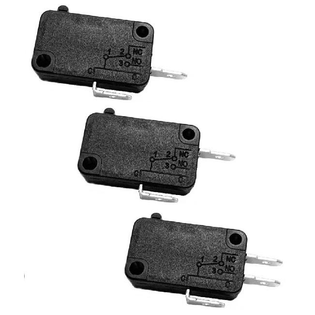 Microwave Oven Door Switch W10269458, W10727360, W10269460, SZM-V16-FC-61, SZM-V16-FC-62, SZM-V16-FC-63, Compatible with Most Microwave Ovens, Black