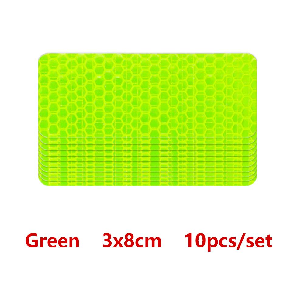 10 шт. светоотражающие наклейки на бампер автомобиля, предупреждающая полоса для безопасного вождения в ночное время, надежная светоотражающая наклейка, наклейки для велосипеда, светоотражатель